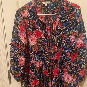 The Pioneer Woman Floral Blouse -Size L Blue Pink